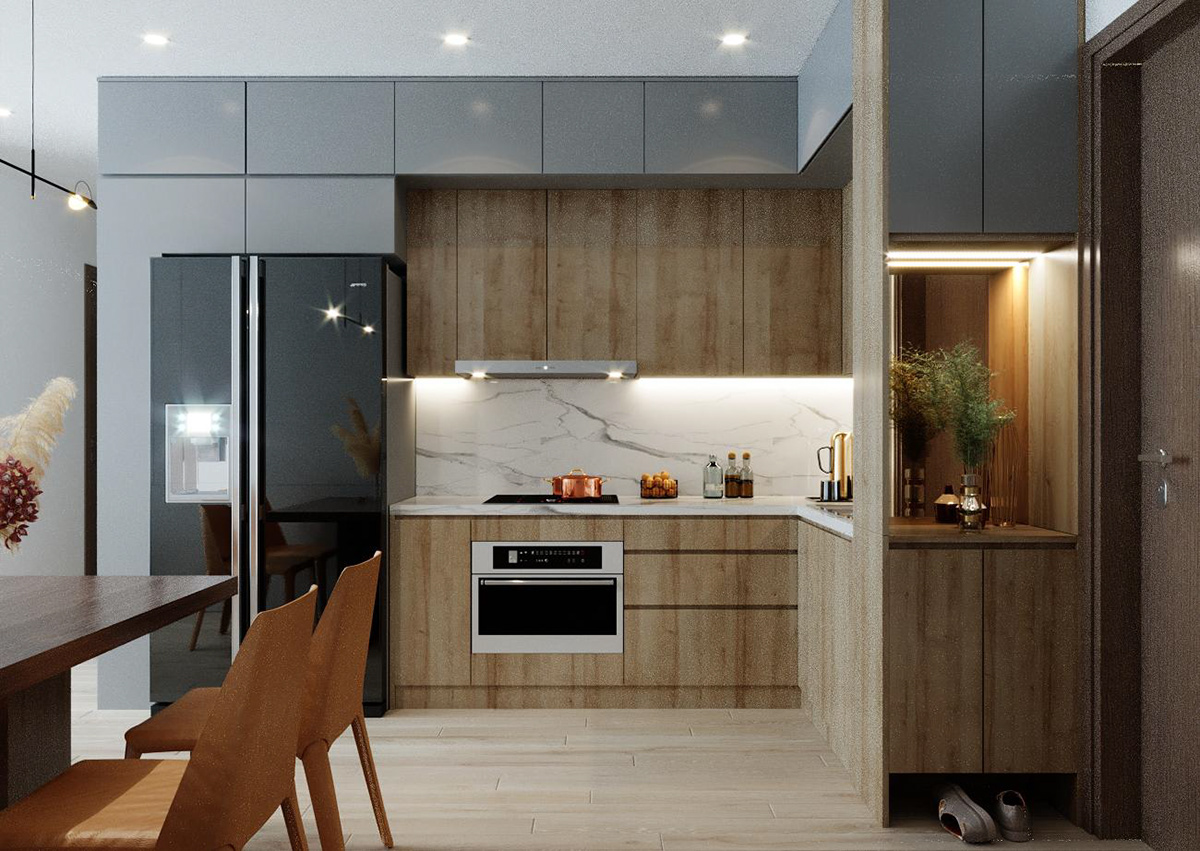mẫu tủ bếp gỗ công nghiệp đẹp